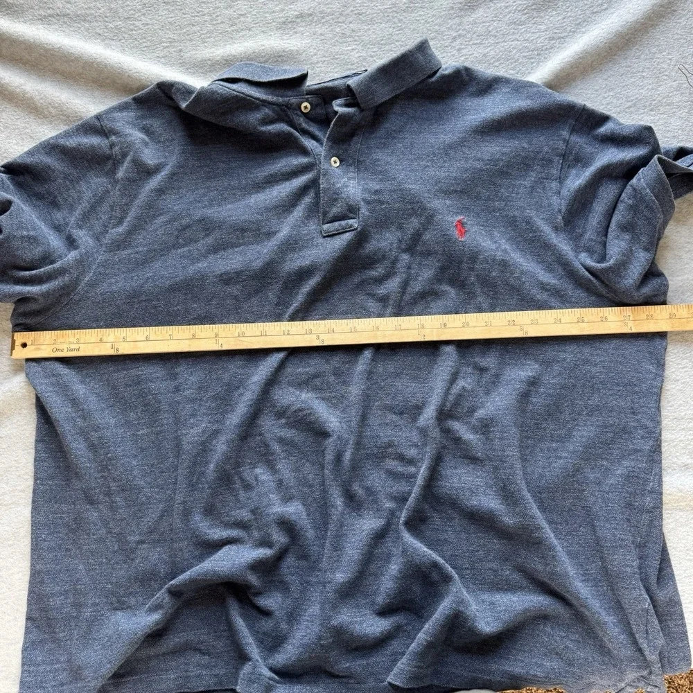 Ralph Lauren Polo‎ Shirt Mens 3XB Blue Red Pony Golf Casual Short Sleeve Preppy
